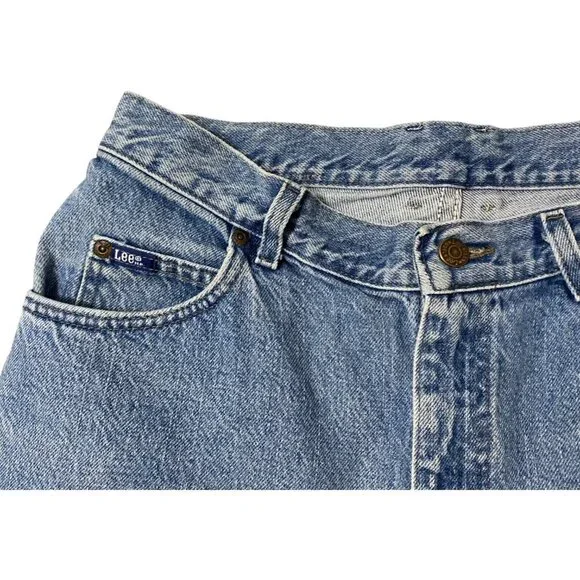 Vintage Lee Originals Denim Cut off Shorts 12 Light Wash - Picture 2 of 6